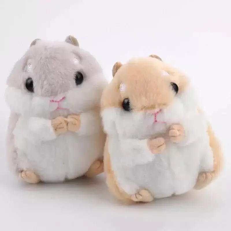 Мини брелок для ключей в виде хомяка, помпоны из искусственного кроличьего меха, пушистые безделушки, подвеска для автомобильной сумочки, брелок, кольцо-держатель