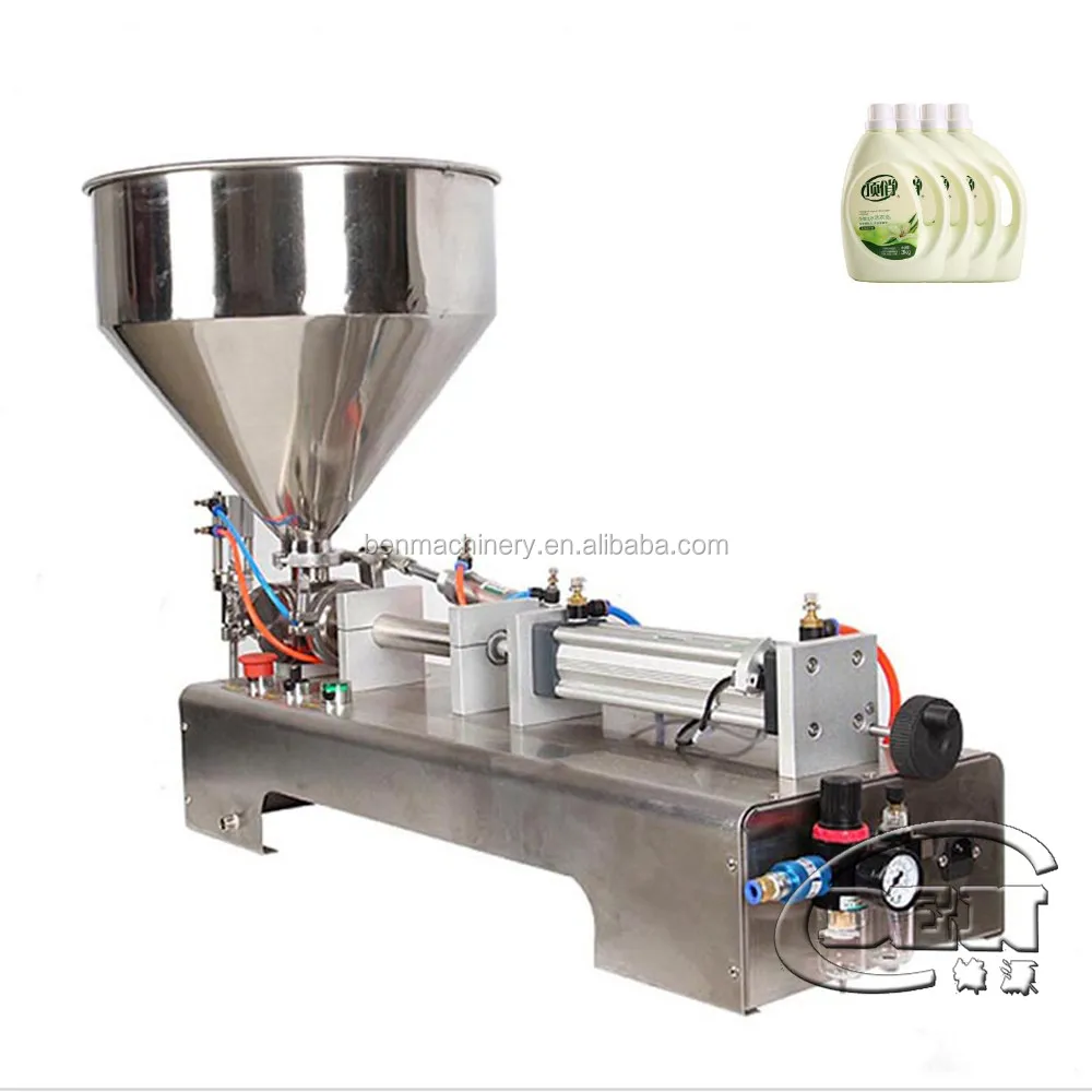 Hot selling manual pneumatic past filling machine/peanut butter packing machine/pneumatic piston fillers with high quality