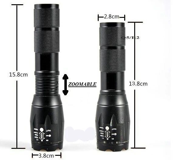 A100 G700 Ultra Bright XML T6 1000 Lumen 5 Modes Adjustable Focus Long Range LED Tactical Flashlight