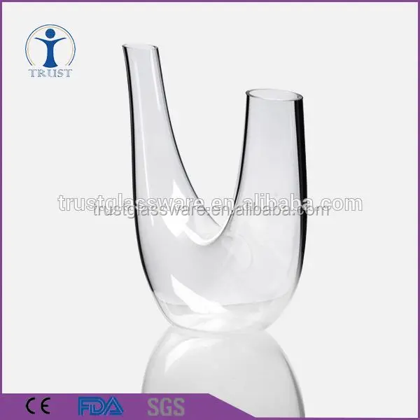 2016 горячей продажи фантазии hand made высокое качество clear бык рогом формы стеклянный графин