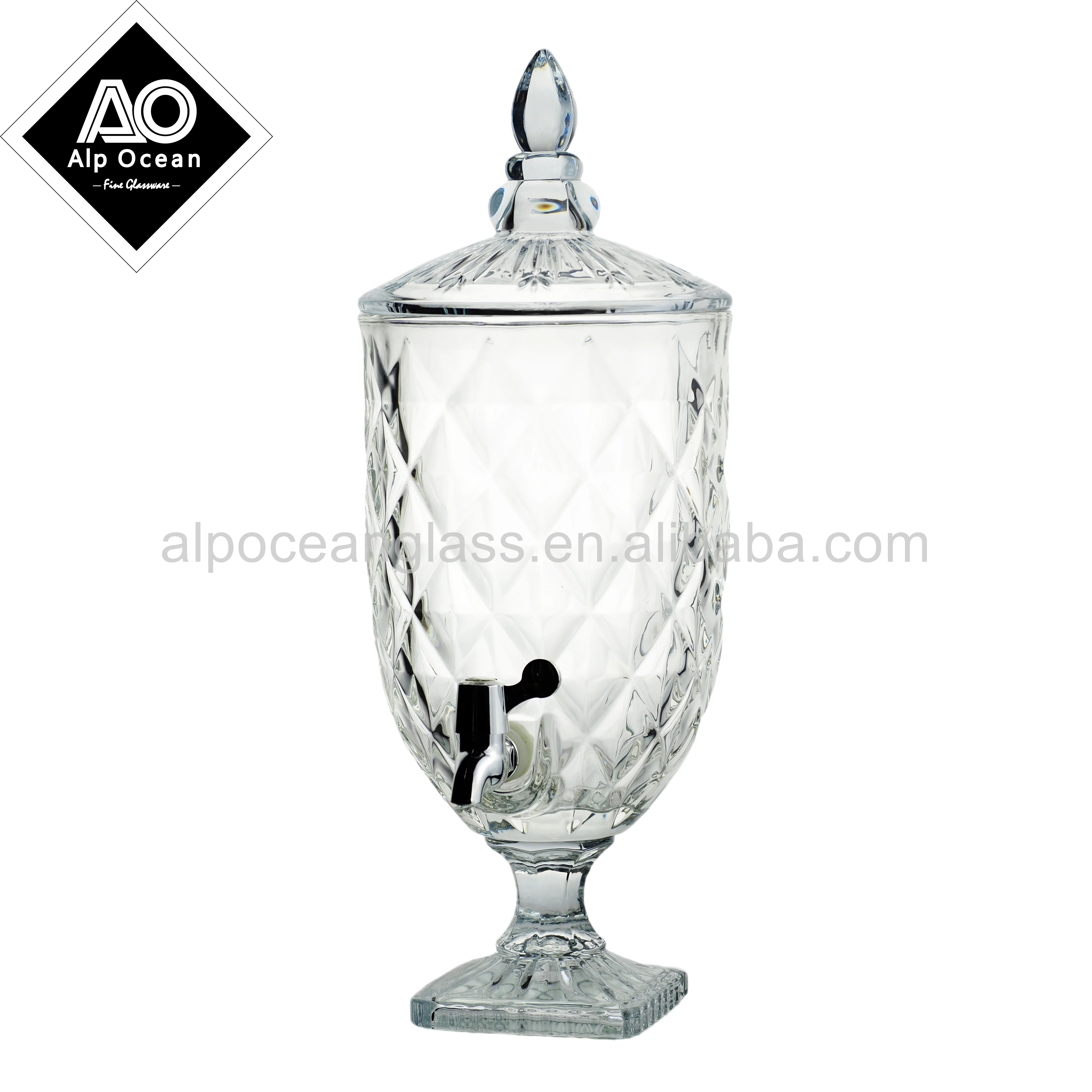 Hot Sale Luxury Classic 5L  Glass Jar Beverage Juice Dispenser With Tap