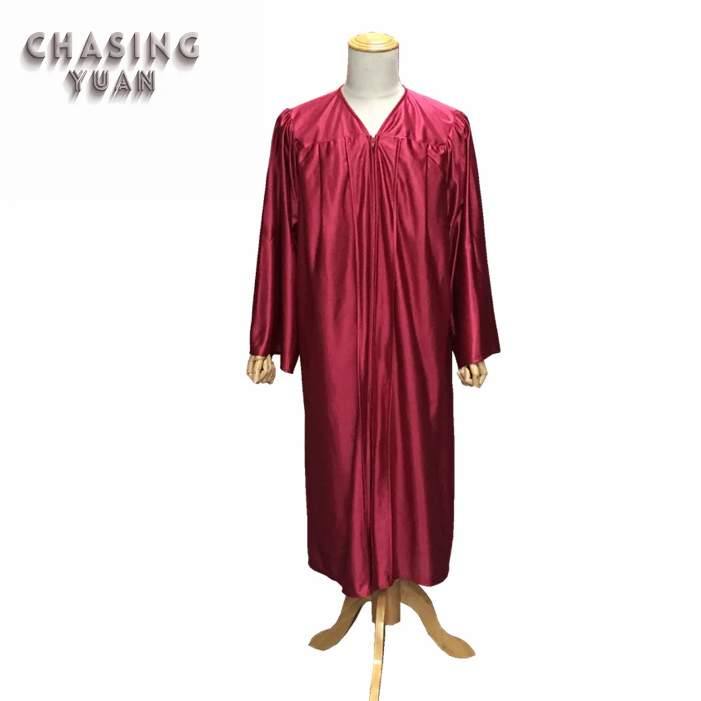 Wholesale Shiny Maroon Choir  Robes Church Gown