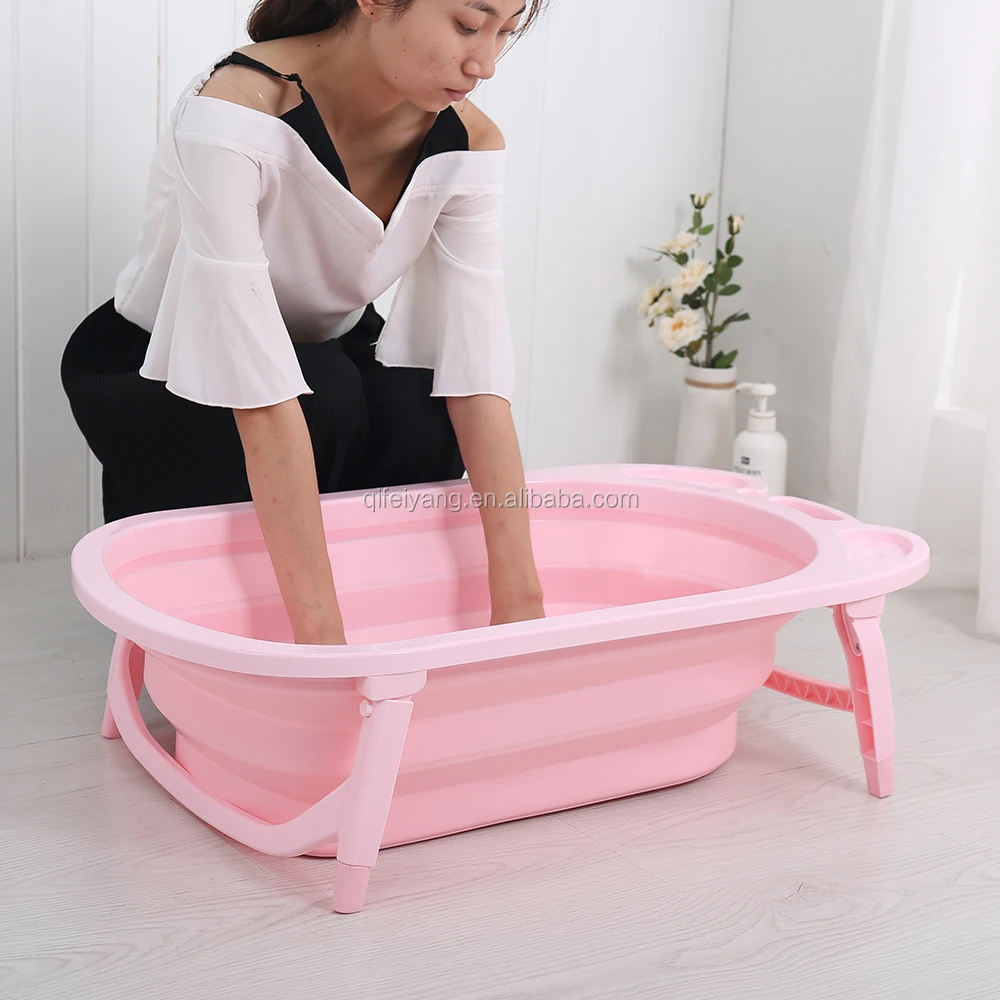 Europe style folding plastic baby bathtub