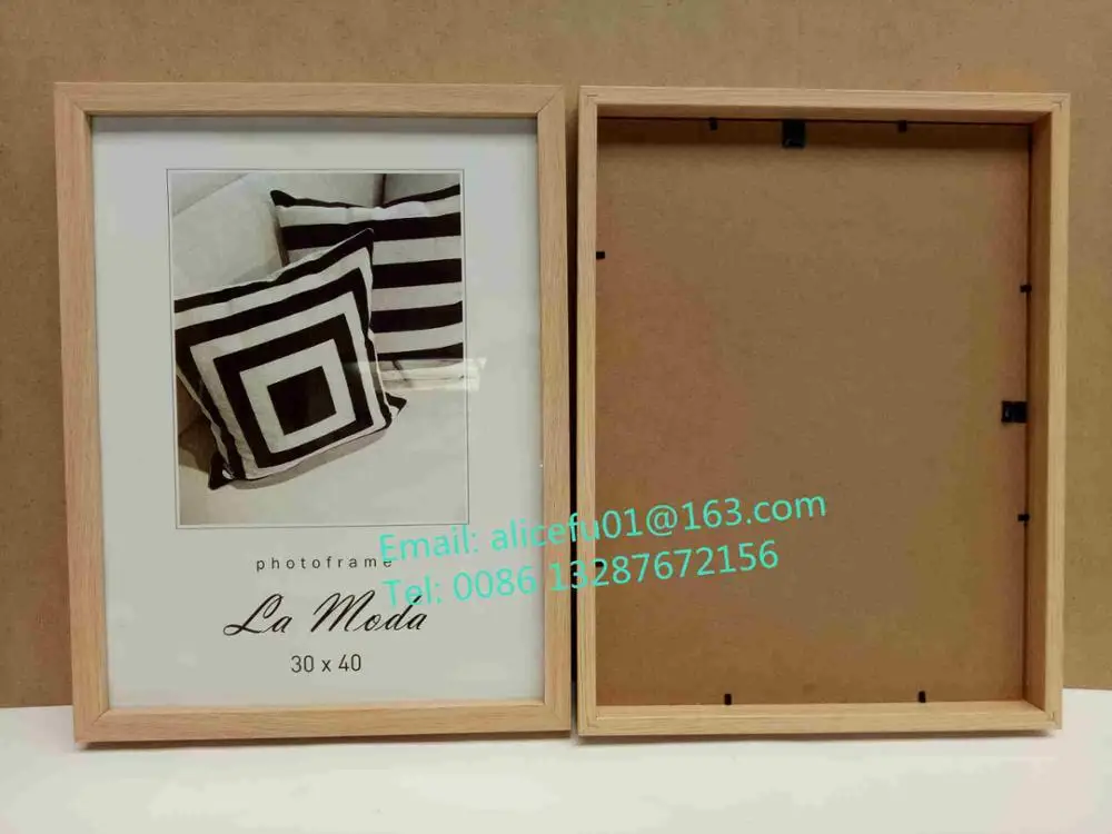 Manufacturer Supply Black White Silver Grey Oak MDF Photo Frame Double Matted Wooden photo frame A1 A2 A3 A4