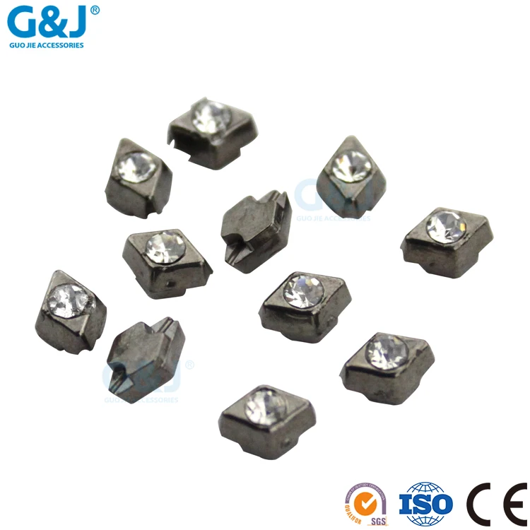 Guojie brand yiwu factory hot sale high quatily ABS sew on spurs strass crystal rhinestone iron on transfer