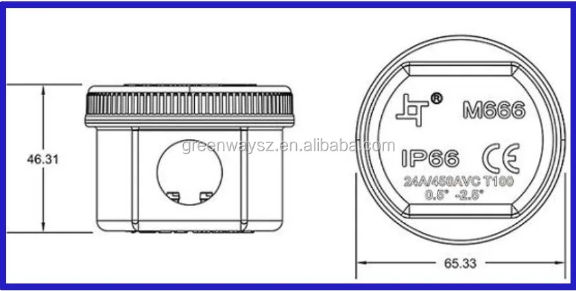24A 450V AC ip66 waterproof terminal block box with cable glands