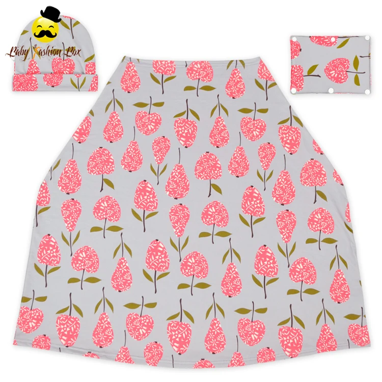 Фея розового цвета с цветочным принтом; Эластичные ткань одежды для малышей из 3 предметов: детское автомобильное кресло коляска крышка расположен в городе Walker