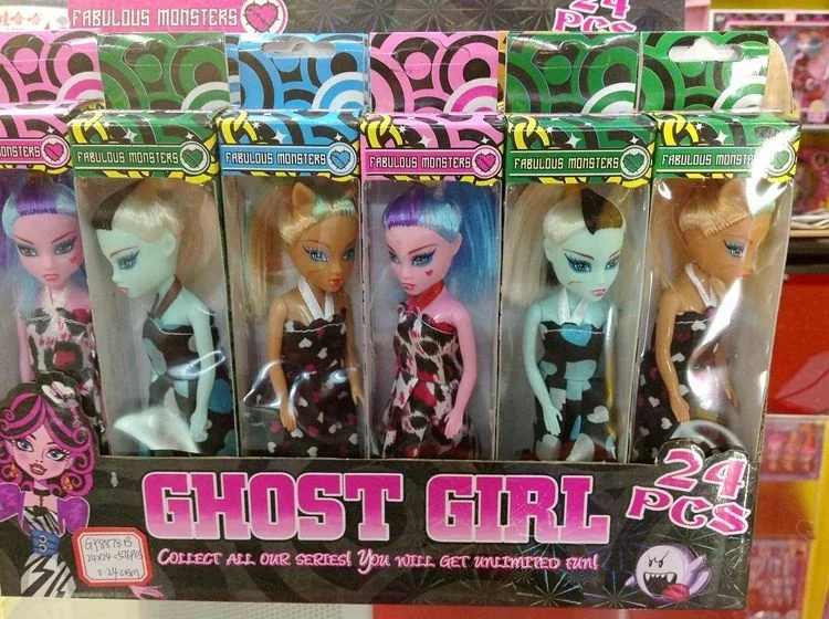 2018 hot sale Fashion Popular monster doll window display box 7 INCH 18 cm vinyl plastic baby girl gift doll toys wholesale