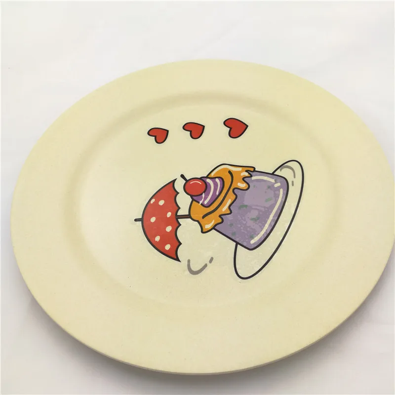 Eco Friendly Rice Husk Fiber Dinner Plates Disposable Bamboo fiber Plate