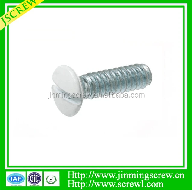 White Oval-Head Slotted Drive Switch Plate Screw