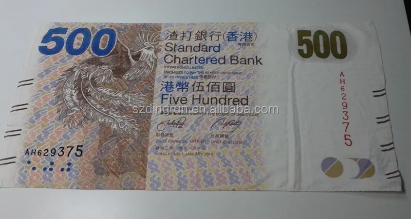 Most popular US dollar printed velour beach towel for promotion