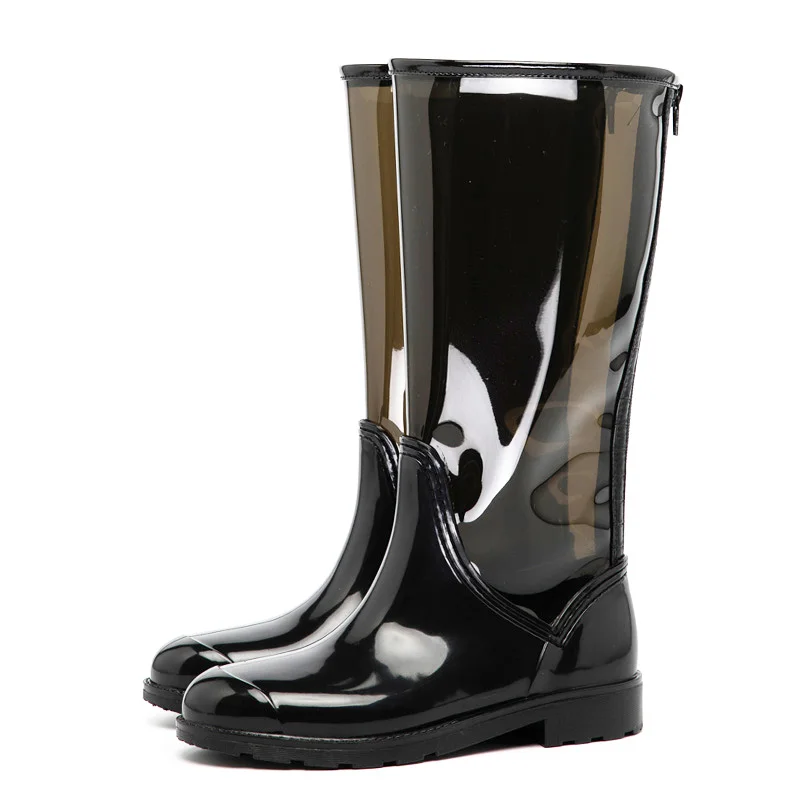 Женские ПВХ Прозрачные Индивидуальные Прозрачные высокие сапоги до колена, резиновые сапоги