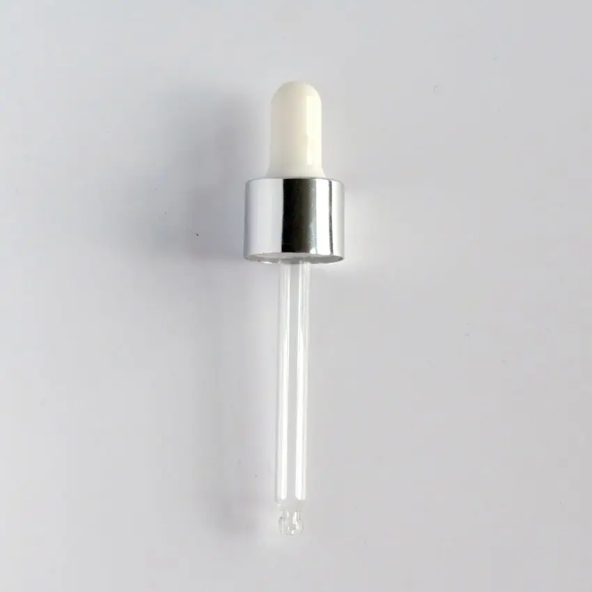 essential oil packaging glass pipette silicone rubber bulb aluminum hole cap dropper