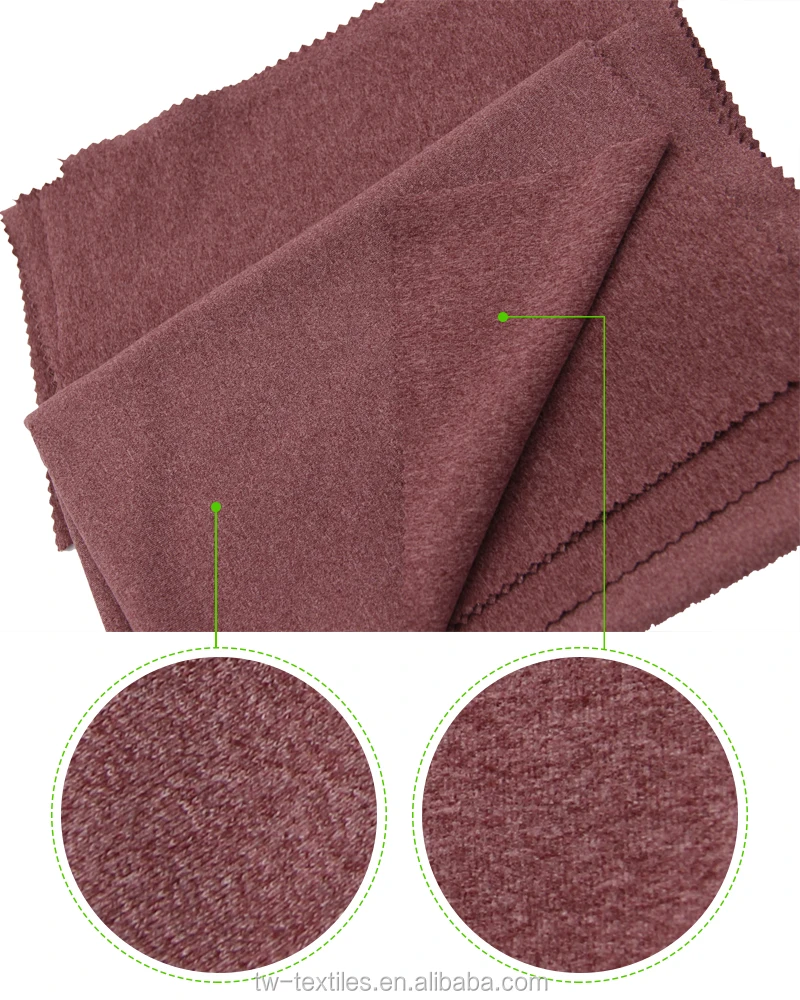 
Thick Two Sides Brushed 80 Polyester 20 Spandex Knit Velvet Cation Fabric with High Elastane 