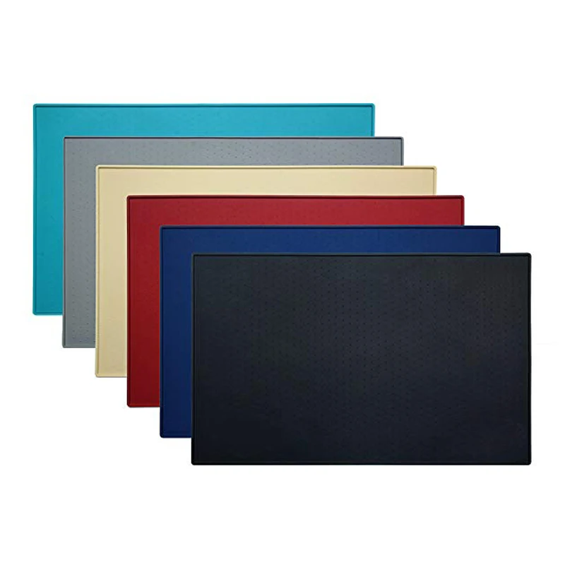 BPA free Silicone Dog Feeding Mat Non Slip Non Spills Dog Cat Bowls Mats Rectangle Shape Pet Feeder Pad