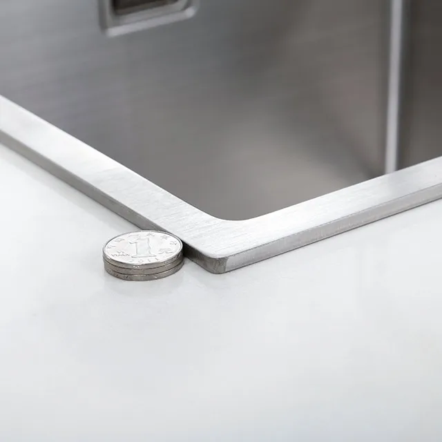 Chinese heavy gauge 304 right angled stainless steel kitchen sink