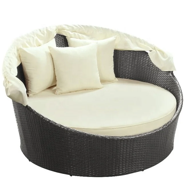 
Luxury Lazy Bone Gazebo Rattan Sofas For Poolside Outdoor Furniture 