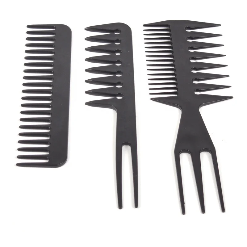Wholesale 10pcs set black Hair Stying Hair Salon Tools Hairdressing Brush Comb Set
