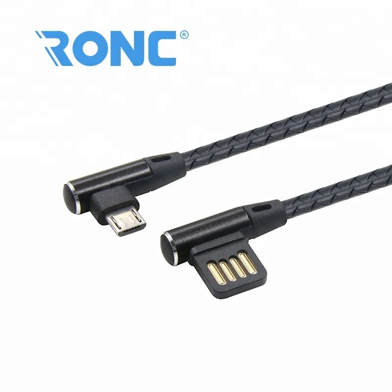  RC-CB14 новый дизайн 90 градусов изогнутый L металлический микро USB-кабель для зарядки