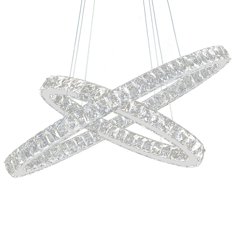 Современная алюминиевая светодиодная люстра с дистанционным управлением 76 Вт K9, хрустальная люстра, подвесной светильник