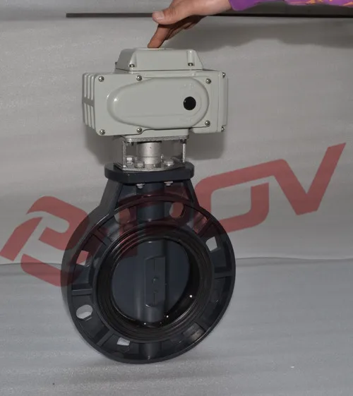 Электрический on off воды клапан dn100 пвх пластиковые межфланцевый клапан