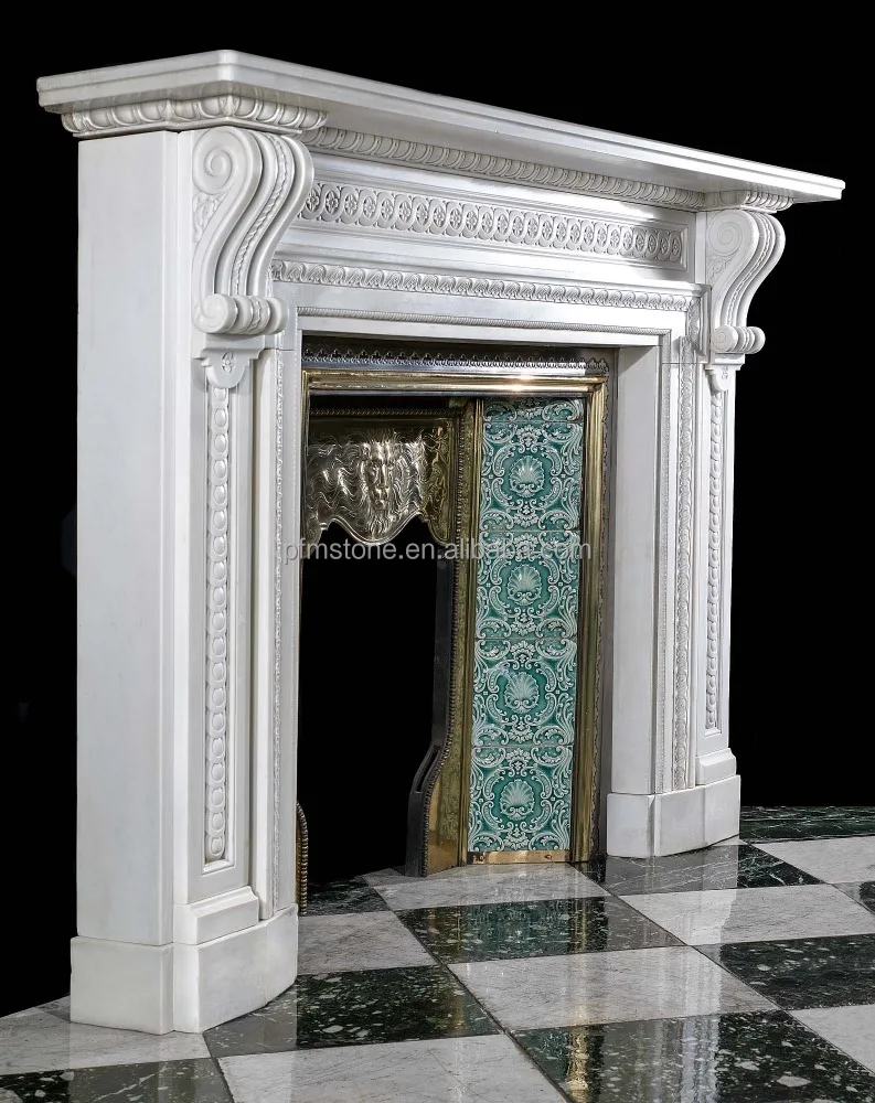 A Victorian white marble antique fireplace mantel french fireplace mantel
