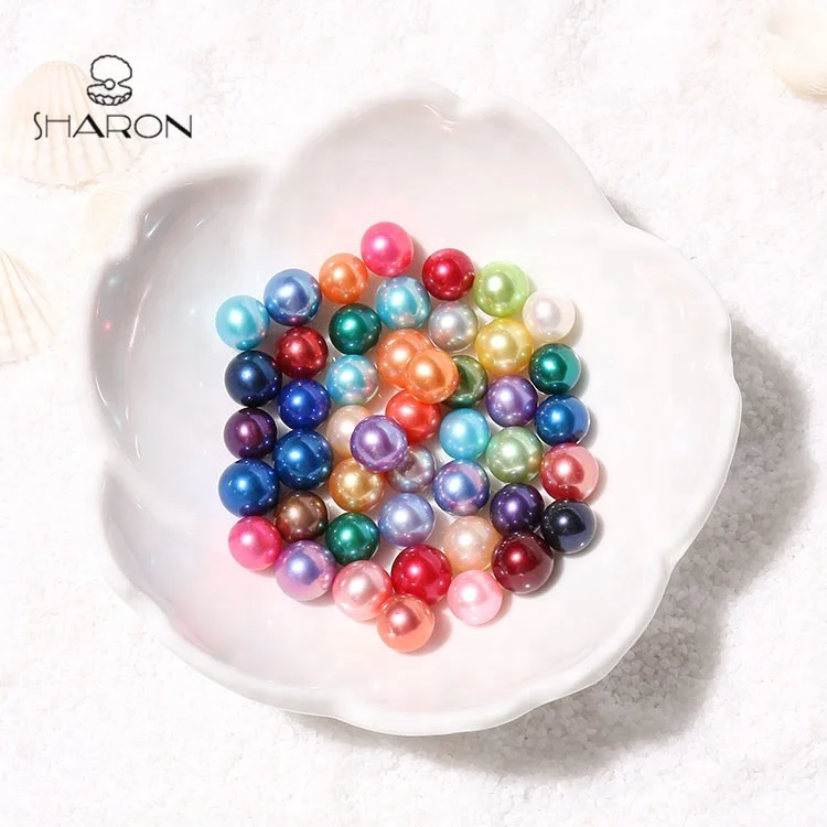 Sharon Rainbow Colors 6-7mm Vacuum-packed Akoya Round Mini Monsters Pearl Oyster