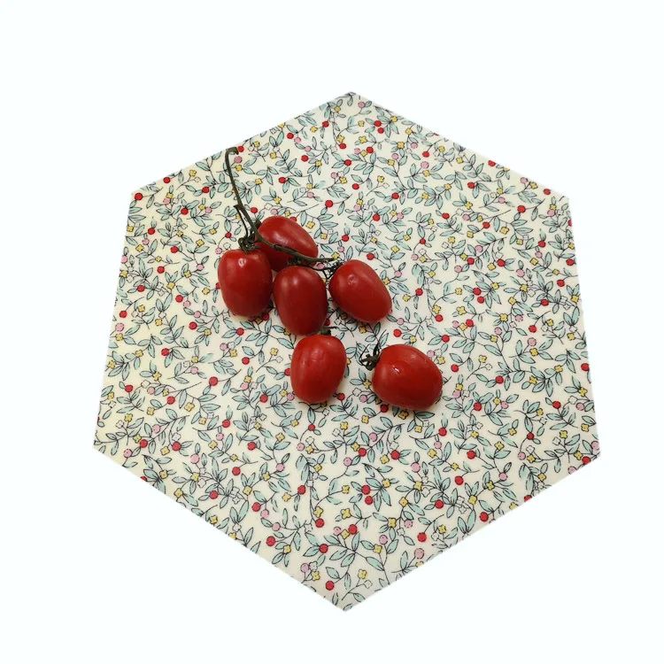 
Sandwich Lunch bag hot Selling Biodegradable Natural Organic Cotton Fabric Beeswax reusable Food Wraps 