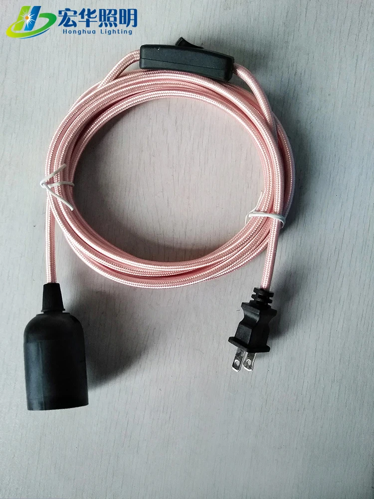 Украшение кулон свет гнездо тканевый кабель веревка шнур держатели ламп с выключателем