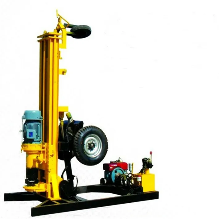 diesel powered wheel hydraulic lifting drill pipe pneumatic water well drilling rig for marble geology