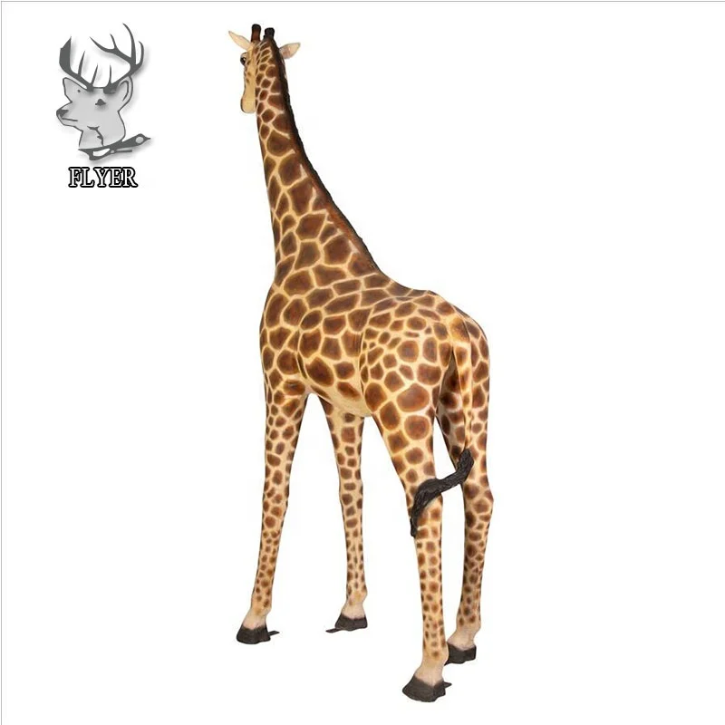 Garden outdoor decoration life size fiberglass giraffe statue