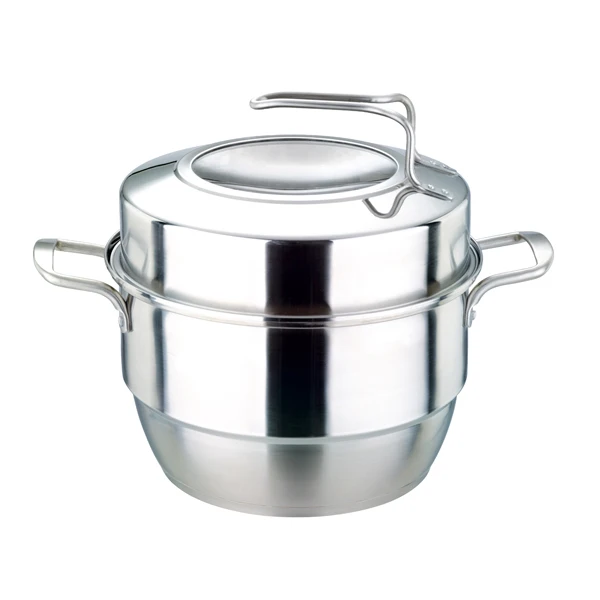 
hot sale cookware set double layer stainless steel steamer pot double boiler 
