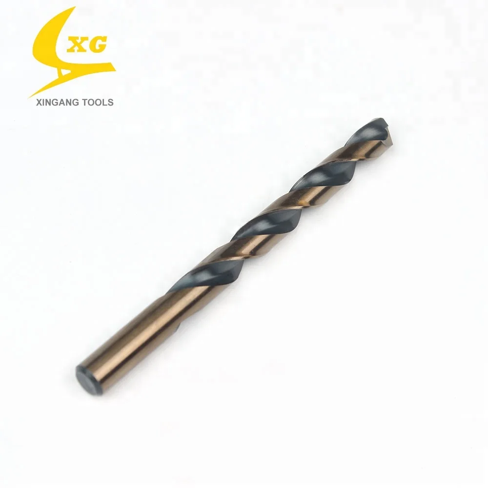 
high quality professional manufacturer straight shank 1-20mm black&amber color fully ground drill bit for metal drilling 