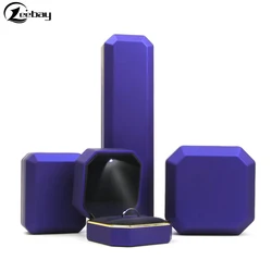 Organizer Storage LED Lighted Wedding Ring Boxes Plastic Earring Necklace Gift Box Jewelry Display