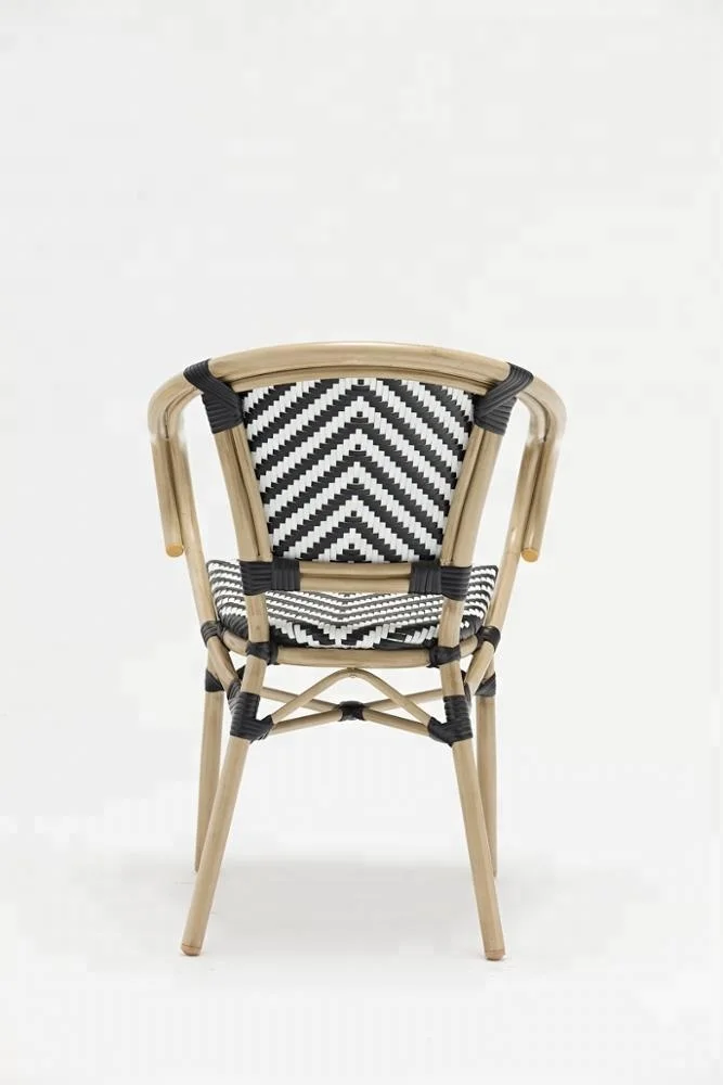 Aluminum bistro chair, french style outdoor cafe chair