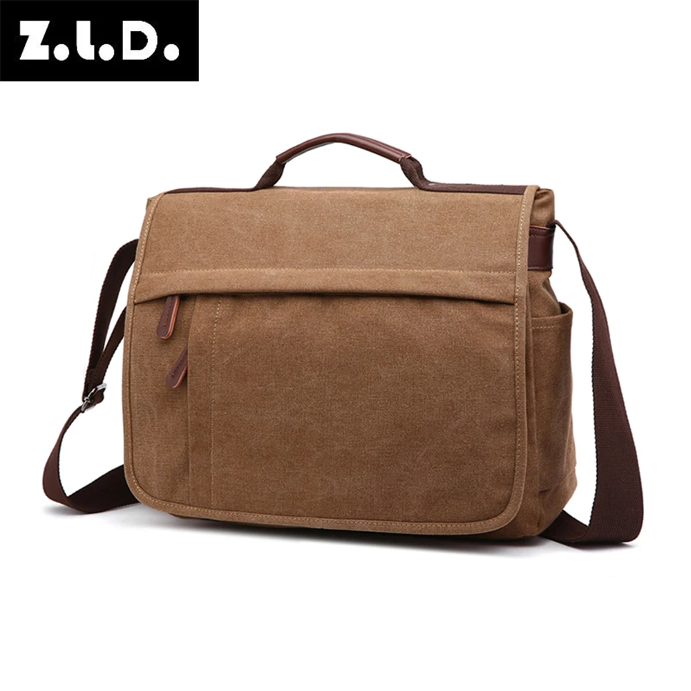 Zuo lun duo vintage canvas messenger shoulder bag men