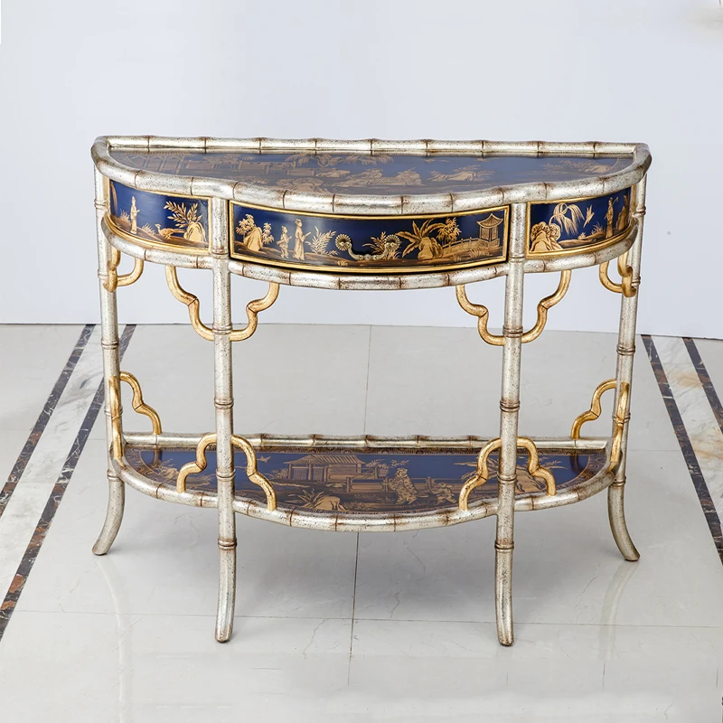 New idea China supplier unique design wood end tables antique home furnishings decor desk for living room console table