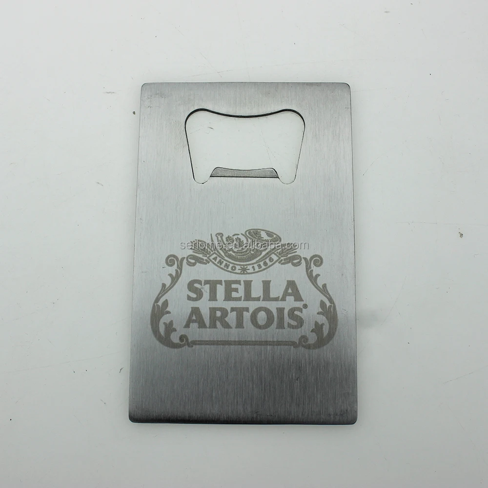 
Bar Stella Artois Beer Lasered Engraved Beer Credit Card Stainless Steel Bottle Opener 