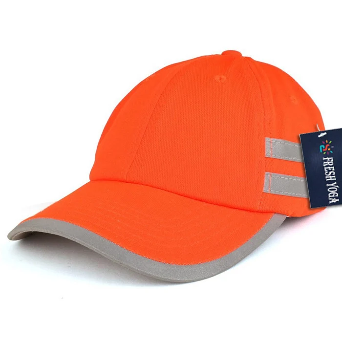 High Visibility Safety Unstructured Cap With Reflective Stripes Fluorescent Performance Hunting Cap Hat