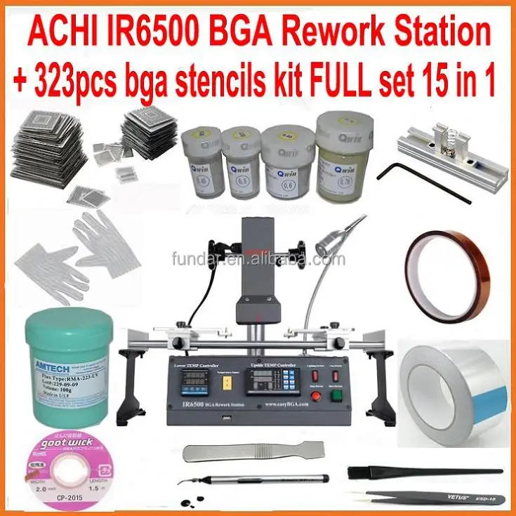 2015 New full set ACHI IR6500 Infrared BGA rework station + 15 in 1 bga reballing kit for laptop game consoles xbox ps3 repair