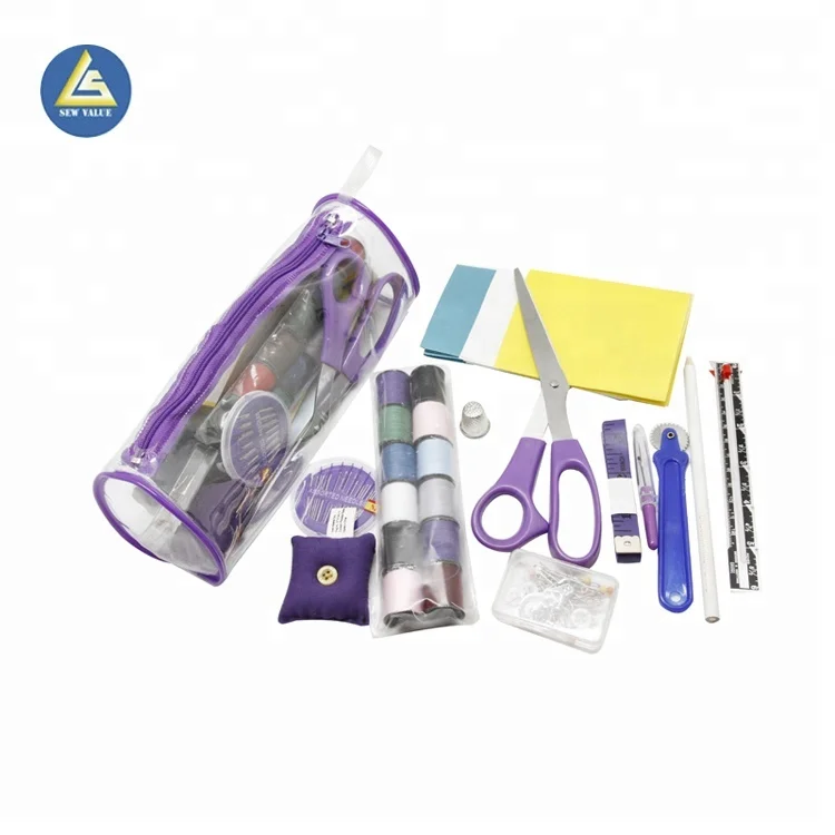 Hotsale cheap travel sewing kit in PVC bag for emergency repair with sewing thread and scissors