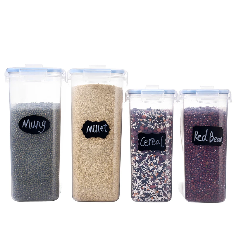4 pack 6.3L(213OZ)x2pcs 4L(135OZ)x2pcs Cereal Storage Container Set 100% Airtight Leakproof Silicone Ring Lock Lid
