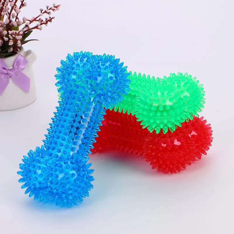 2021 Best sell high quality spiky chew TPR dog toys Dog Bone for teething