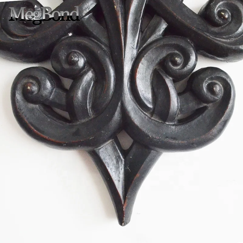 Antique black Fleur de lis home decor for wall mounted