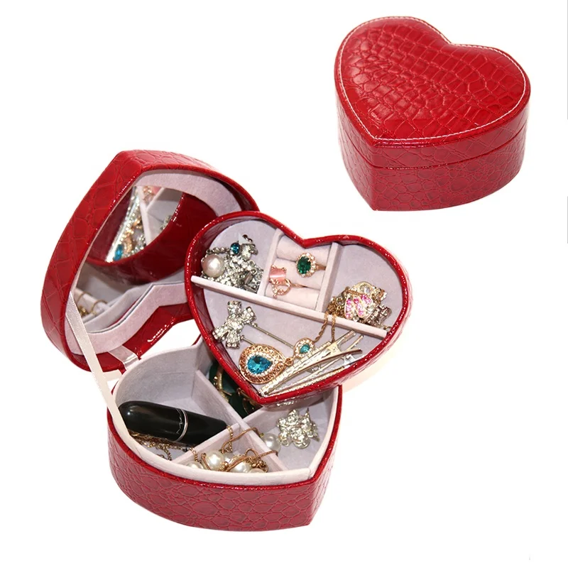 
 BMD маленький размер Свадебная подарочная коробка для возврата красный цвет кожаная шкатулка для ювелирных изделий Органайзер Свадебная шкатулка для ювелирных изделий с подносом для колец-PU179d  