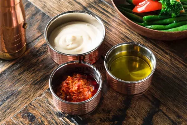 Чашка для соуса из нержавеющей стали с медным покрытием Сервировочные блюда ресторанов