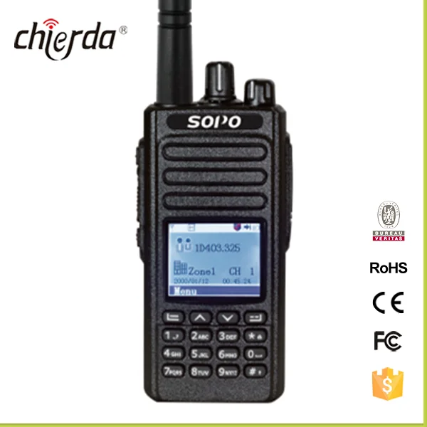 Chierda D3000 2 Слотов TDMA Текст Сообщения DMR УКВ Цифровой DMR Handy Talky Радио