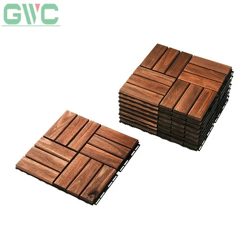 Interlocking Wooden Deck Tiles/Floor Tiles DIY Easy Fit Balcony Patio Garden