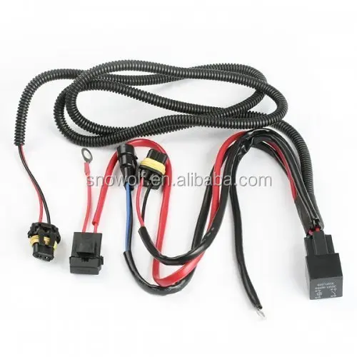 H1 H3 H7 H11 9005 9006 HB4 Single Beam HID Xenon Conversion Kit Relay Wire Harness