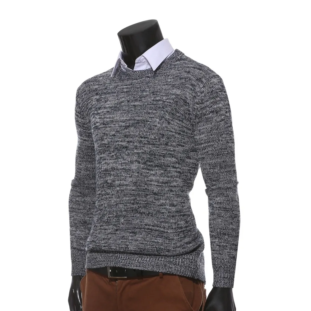 Oem Stylish Solid Black Knitted Cable Pullover Sweater Men Custom